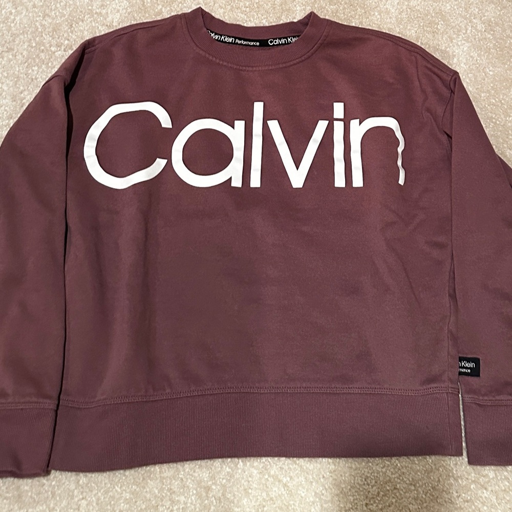 Calvin Klein Mauve Women’s Crop Crewneck Sweatshirt